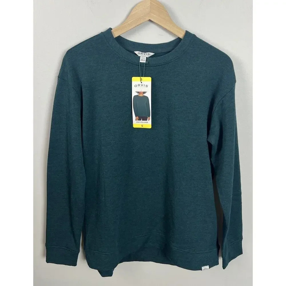 NWT Orvis Cozy Pullover Teal Soft Modal Blend 1529686 Women’s